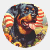  Rottweiler Schilderen Ronde Sticker (Voorkant)