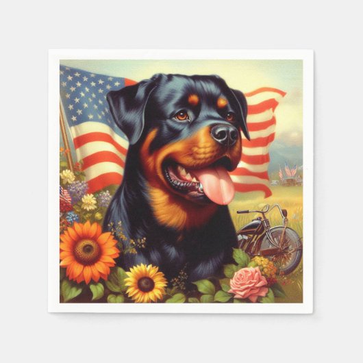 Rottweiler Schilderen Servet (Voorkant)