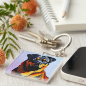 Rottweiler schilderen sleutelhanger (Voorkant Rechts)
