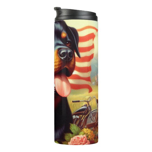 Rottweiler Schilderen Thermosbeker (Geroteerd rechts)
