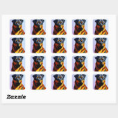 Rottweiler schilderen vierkante sticker (Vel)