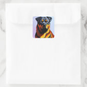 Rottweiler schilderen vierkante sticker (Tas)