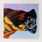 Rottweiler schilderij legpuzzel (Horizontaal)