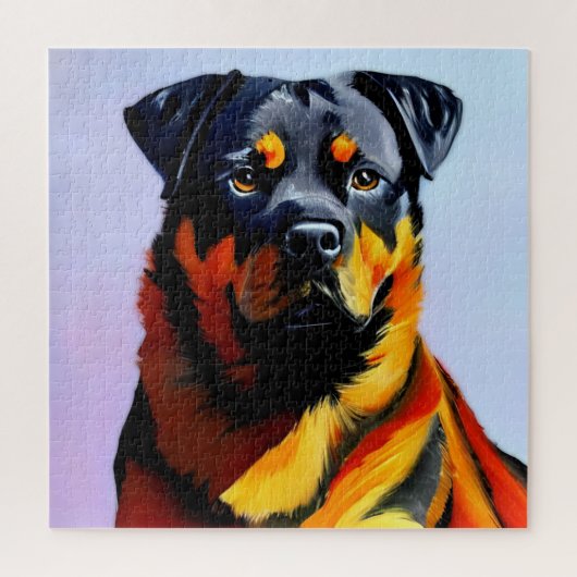 Rottweiler schilderij legpuzzel (Verticaal)