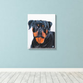 Rottweiler schilderij van Alfred Fox Canvas Afdruk (Insitu (Houten vloer))