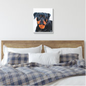 Rottweiler schilderij van Alfred Fox Canvas Afdruk (Insitu (Slaapkamer))