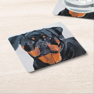 Rottweiler-schilderij van Alfred Fox Kartonnen Onderzetters