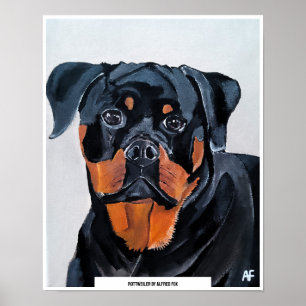 Rottweiler schilderij van Alfred Fox Poster