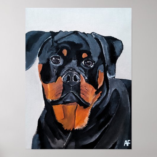 Rottweiler-schilderij van Alfred Fox Poster (Voorkant)