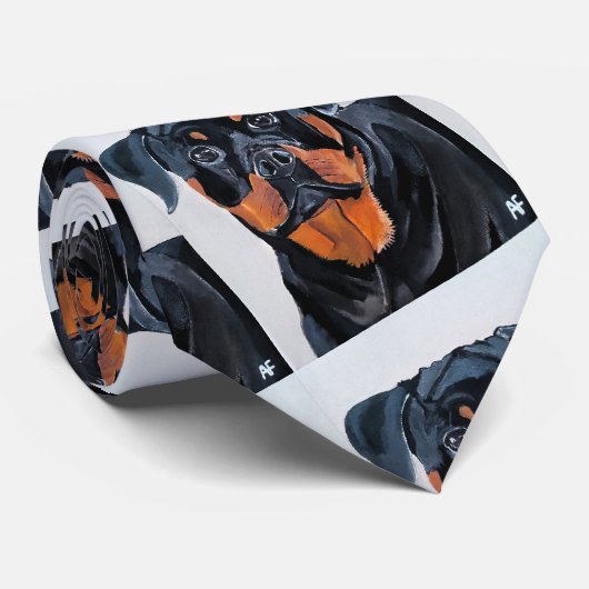 Rottweiler schilderij van Alfred Fox Stropdas (Opgerold)