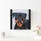 Rottweiler-schilderij van Alfred Fox Vierkante Klok (Huis)