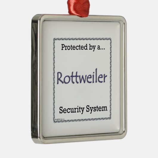 Rottweiler Security System Sleutelhanger Metalen Ornament (Rechts)