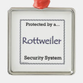 Rottweiler Security System Sleutelhanger Metalen Ornament (Voorkant)