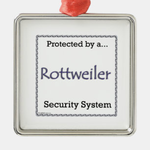 Rottweiler Security System Sleutelhanger Metalen Ornament