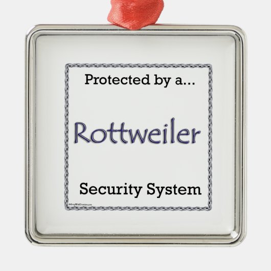 Rottweiler Security System Sleutelhanger Metalen Ornament (Voorkant)