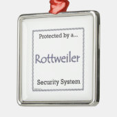 Rottweiler Security System Sleutelhanger Metalen Ornament (Links)