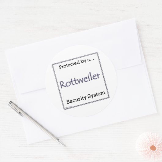 Rottweiler Security System Sticker (Envelop)