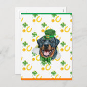 Rottweiler Shamrock St. Patricks Day Feestdagenkaart (Voorkant / Achterkant)
