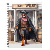 Rottweiler Sheriff in Far West Saloon Waterverf Notitieboek (Voorkant)