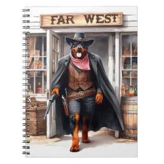 Rottweiler Sheriff in Far West Saloon Waterverf Notitieboek