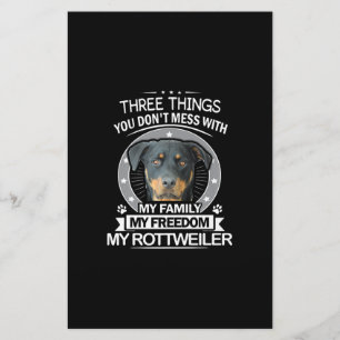 Rottweiler Shirt drie dingen die je mist Briefpapier