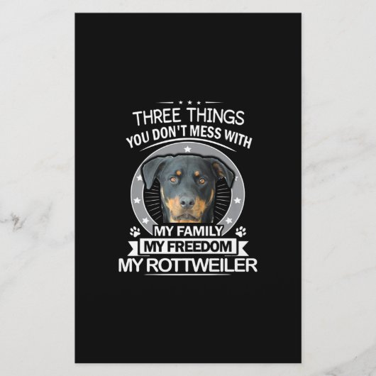 Rottweiler Shirt drie dingen die je mist Briefpapier (Voorkant)