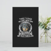 Rottweiler Shirt drie dingen die je mist Briefpapier (Staand voorkant)