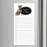 Rottweiler Shopping List Magnetic Notepad Magnetisch Notitieblok<br><div class="desc">Schattige dingen om een Rottweiler-hond te halen met een zwart karton-lijst dat gepersonaliseerd is met jouw naam.</div>