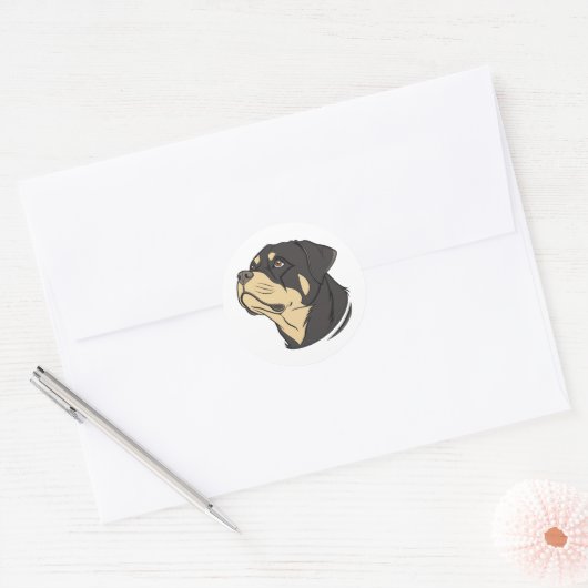 Rottweiler Side Profile Sticker – Calm & Bold (Envelop)