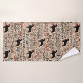 Rottweiler-silhouet en woordkunstpatroon badhanddoek (Badhanddoek)