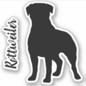 Rottweiler Silhouet Hondenras Vinyl Sticker (Voorkant)