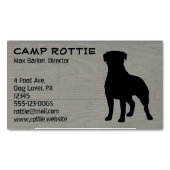Rottweiler Silhouet | Rottie Pet Dog |Houtstijl Visitekaartje Magneet (Voorkant)
