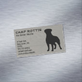 Rottweiler Silhouet | Rottie Pet Dog |Houtstijl Visitekaartje Magneet (Voorbeeld)