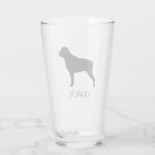 Rottweiler Silhouette Gepersonaliseerde Rottie Lov Glas (Achterkant)