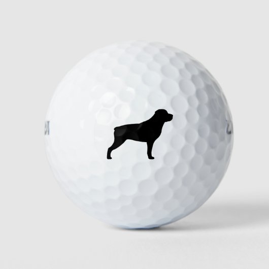Rottweiler Silhouette Golfballen (Voorkant)