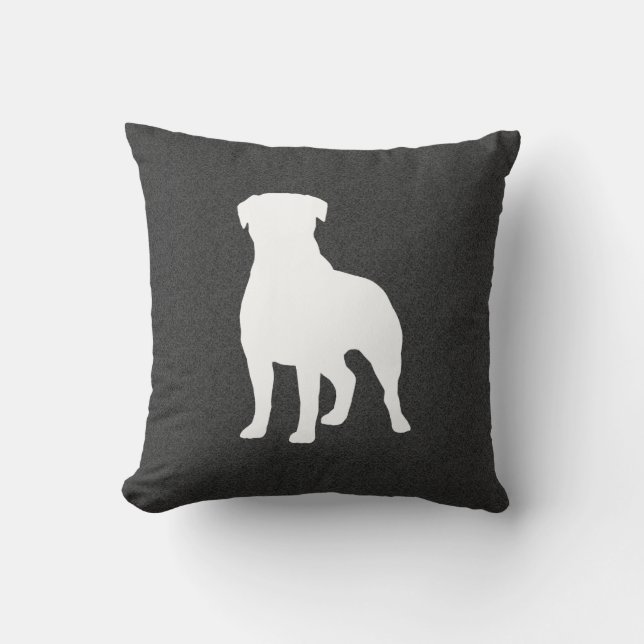 Rottweiler Silhouette Kussen (Voorkant)