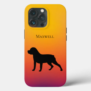 Rottweiler Silhouette Personalized Sunset Case-Mate iPhone Case