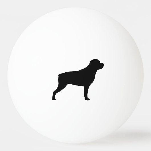 Rottweiler Silhouette Pingpongbal (Achterkant)