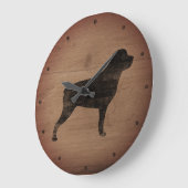Rottweiler Silhouette Rustic Grote Klok (Hoek)