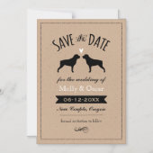 Rottweiler Silhouetten Bruiloft Save the Date Magnetische Uitnodiging (Voorkant)
