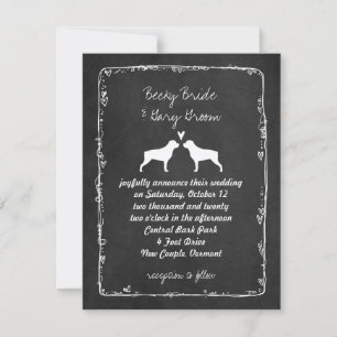 Rottweiler Silhouetten Huwelijksaankondiging Kaart