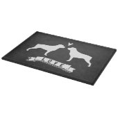 Rottweiler Silhouetten Liefde Snijplank (Hoek)