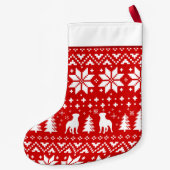 Rottweiler Silhouettes Holiday Sweater Pattern Kleine Kerstsok (Achterkant)