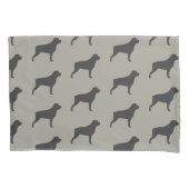 Rottweiler Silhouettes Patroon Grijs Kussensloop (Voorkant)