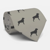 Rottweiler Silhouettes Patroon | Rottie-Hondenlief Stropdas (Opgerold)