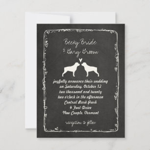 Rottweiler Silhouettes Wedding Announcement Kaart