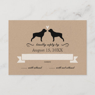 Rottweiler Silhouettes Wedding Reply RSVP