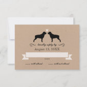 Rottweiler Silhouettes Wedding Reply RSVP (Voorkant)