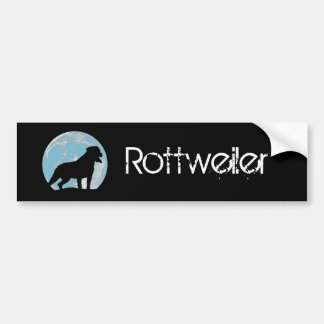 Rottweiler sillhouette maanbumper sticker