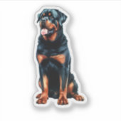 Rottweiler Sitting Sticker (Voorkant)